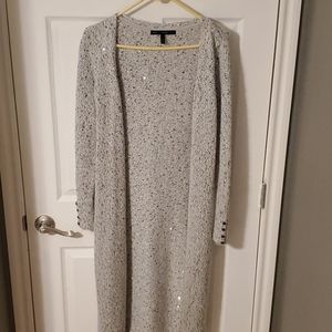 Long WHBM white and black cardigan duster